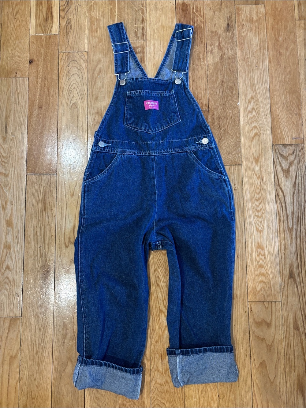Vintage OshKosh B’Gosh Dark Blue Denim Overalls. 8Y